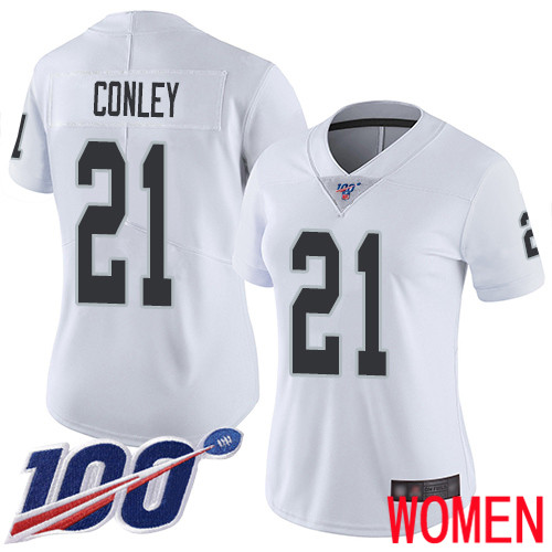 Oakland Raiders Limited White Women Gareon Conley Road Jersey NFL Football 21 100th Season Vapor Jersey